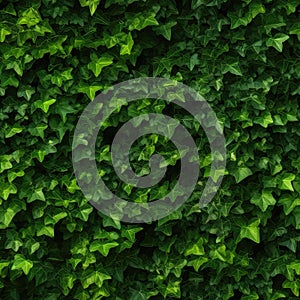 Lush Green Wall of Hedera Helix or Creeper Foliage, Ivy Carpet, Beautiful Natural Background, Leaf Pattern