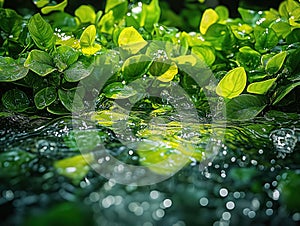 Lush Green Water Reflections