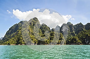 Lush high limestone mountains.