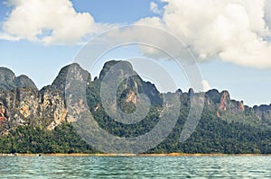 Lush high limestone mountains.