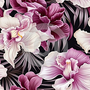 Lush orchid pattern for wrapping paper