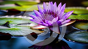 lush purple lotus flower