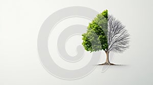 Lush and Vibrant Tree Split in Half