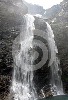 Lushan Mountain in Jiangxi Province, China. Waterfall on Mount Lu is part of the natural beauty of this scenic mountain