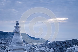 Lushan mountain landscape in winter