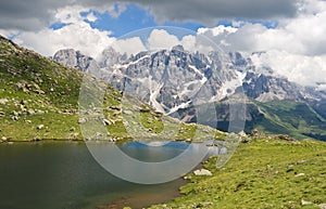 Lusia Lake and Pale San Martino mount photo