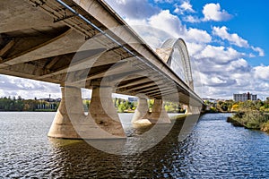 The Lusitania Bridge over the Guadiana River in Merida, Extremadura, Spain