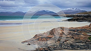 Luskentyre Beach on the Isle of Harris in winter