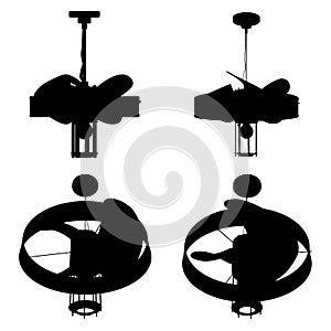 Luster Chandelier With Fan Propeller. Illustration Isolated On White Background. A vector illustration.