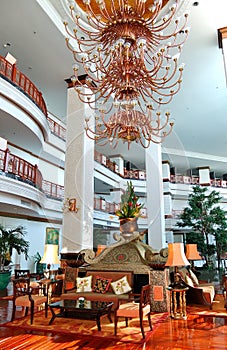 The luster at the lobby of luxury hotel