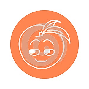 Lustful peach color line icon. Mascot of emotions