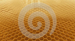 Golden Honeycomb Pattern Background - Hexagonal Texture