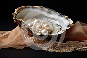 Lustrous Pearls oyster white. Generate Ai