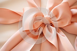 Lustrous Ribbon pink bow. Generate Ai photo