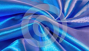 Lustrous Royal Purple-Blue Silk Fabric Waves