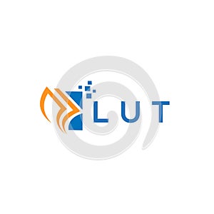 LUT credit repair accounting logo design on WHITE background. LUT creative initials Growth graph letter logo concept. LUT business