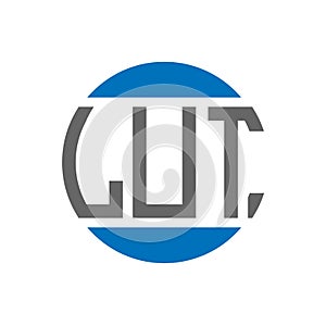 LUT letter logo design on white background. LUT creative initials circle logo concept. LUT letter design