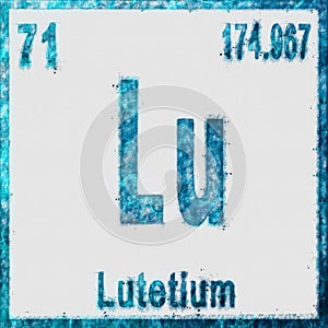 Lutetium Chemical Element Blue on White