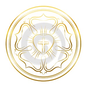 Luther Rose Symbol Golden Flower