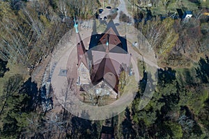 Lutheran Church of Mary Magdalene, May day. Top view. Primorsk