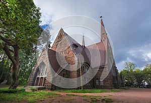 Church of St. Mary Magdalene in Northern Art Nouveau style in the city of Primorsk Russia photo