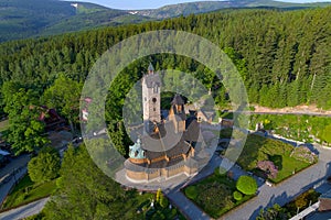 Lutheran parish Wang aerial view