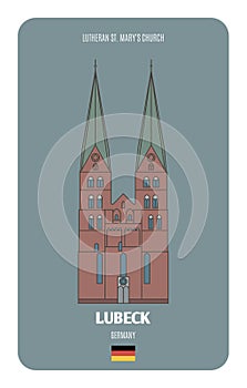 Lutheran St. Mary church in Lubeck, Germany. Architectural symbols of European cities