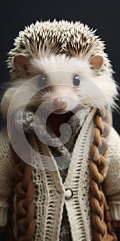 Luv Hedgehog: Portrait Of A Cute Little Man In Knitwear