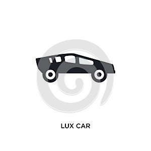 lux car isolated icon. simple element illustration from luxury concept icons. lux car editable logo sign symbol design on white