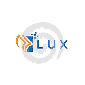 LUX credit repair accounting logo design on WHITE background. LUX creative initials Growth graph letter logo concept. LUX business