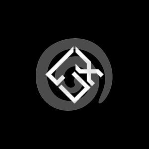LUX letter logo design on black background. LUX creative initials letter logo concept. LUX letter design