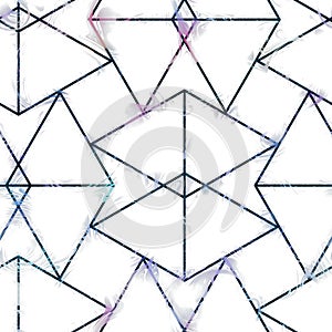 Lux navy and white iridescent geo seamless pattern