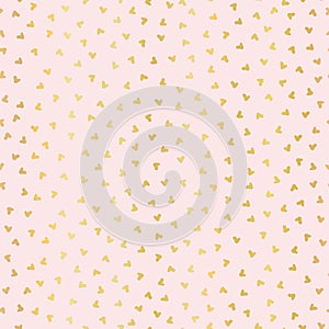 Luxe Rose Gold Love Hearts Sprinkles Texture Pattern, Seamless Vector photo