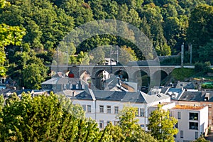 LUXEMBOURG, CITY - JULY 31 2018: View at Grund Luxembourg on a s