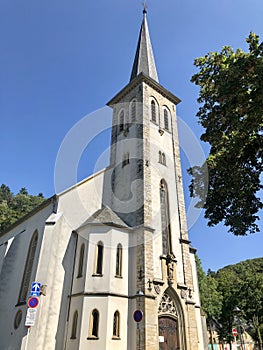 Luxembourg City, Luxembourg - August 30, 2019: Church Sainte Cunegonde in Luxembourg City