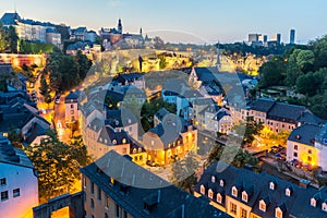 Lucembursko město noc 