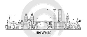 Luxembourg city skyline city buildings vector