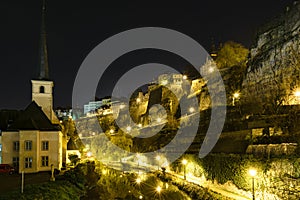 Luxembourg City skyline at night