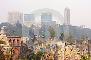 Luxembourg City, very old and very new buildings photo