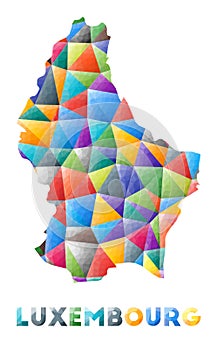 Luxembourg - colorful low poly country shape.