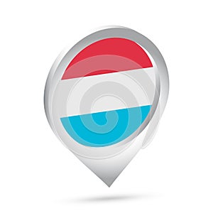 Luxembourg flag 3d pin icon