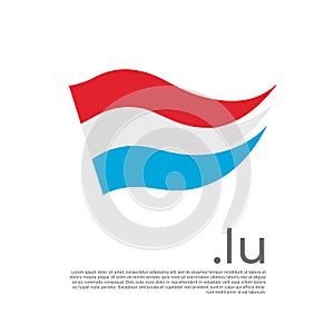 Luxembourg flag. Stripes colors of luxembourgish flag on white background. Vector design national poster with .lu domain, place