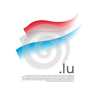 Luxembourg flag watercolor. Stripes colors of the luxembourgish flag on white background. Vector stylized design national poster