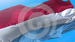 Luxembourg flag waving in wind 4K