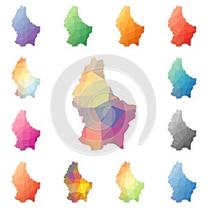 Luxembourg geometric polygonal, mosaic style maps.