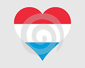 Luxembourg Heart Flag. Luxembourger Love Shape Country Nation National Flag. Grand Duchy of Luxembourg Banner Icon Sign Symbol EPS