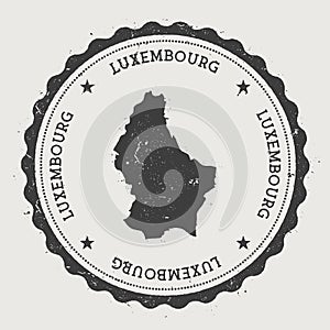 Luxembourg hipster round rubber stamp