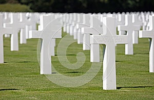 Graves in the American mlitary cemetary in Luxembourg