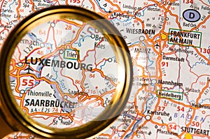 Luxembourg on a map