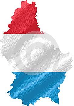 Luxembourg Map with Flag